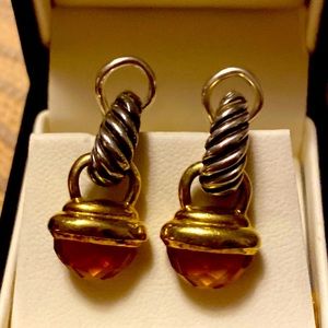 Topaz and silver David Yurman earrings